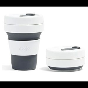 NEW Stojo collapsable 12 oz cup. White and slate.